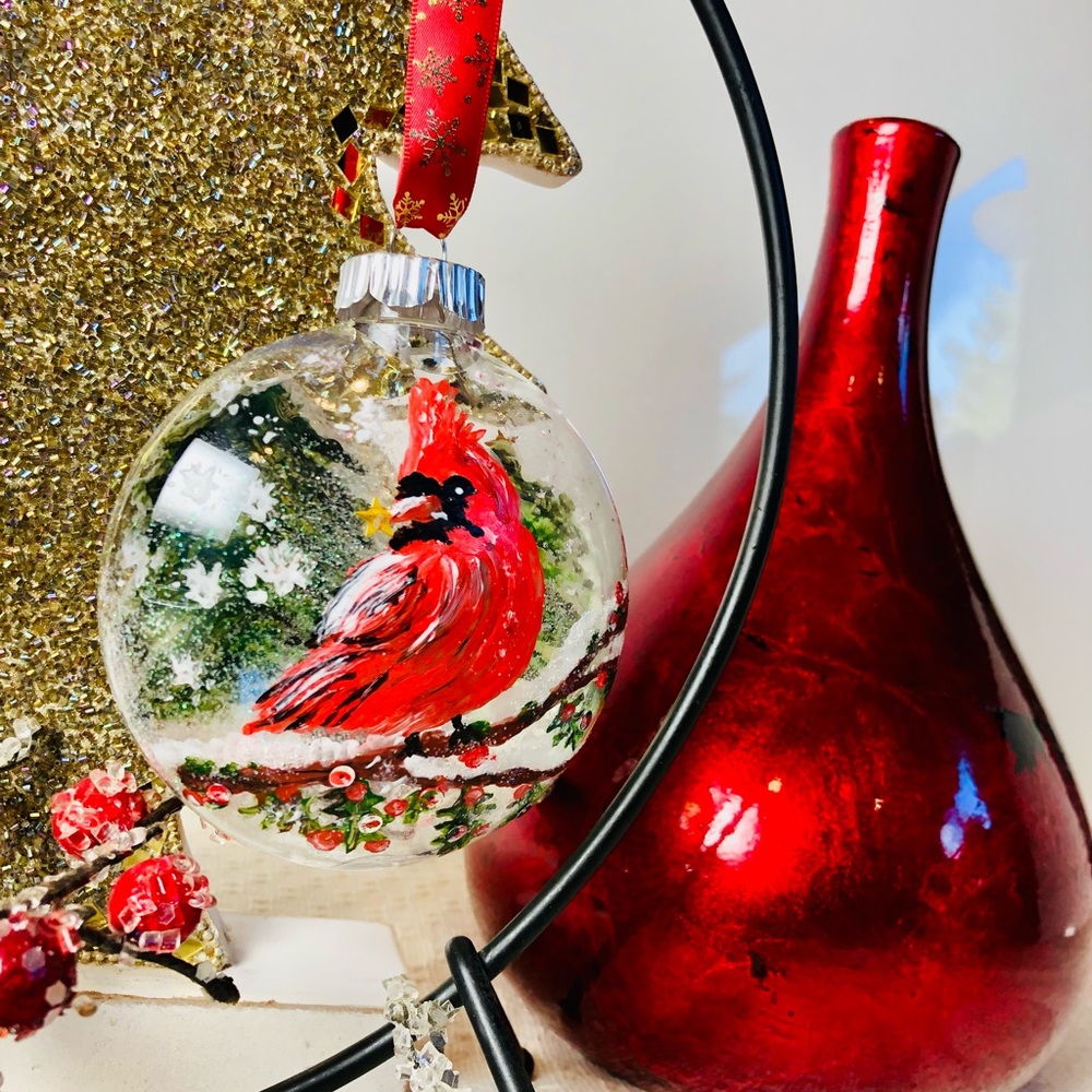 Christmas hand painted globe